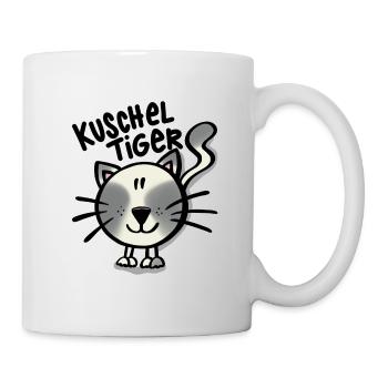 Katze Kuscheltiger - Tasse - Weiß - Rechts