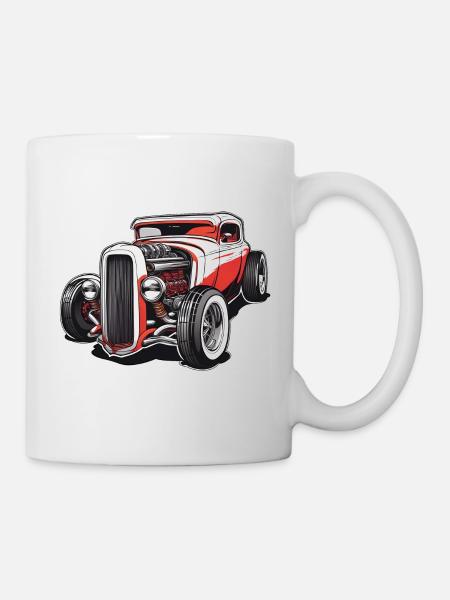 Hot Rod / Voiture / Véhicule / Automobile / Moteur - Mug blanc - blanc