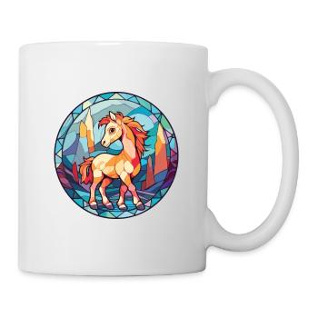 Poney Bébé Cheval Aquarelle Colorée Animal Cartoon - Mug blanc - blanc - Droite