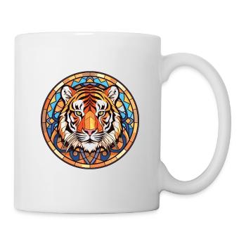 Tiger Colorful Watercolor Animal Pet Illustration - Mug - white - Right