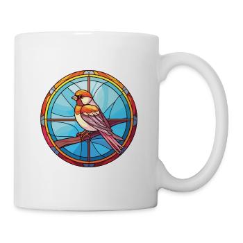 Sparrow Colorful Watercolor Animal Illustration - Mug - white - Right