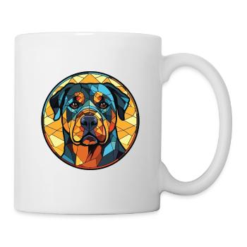 Rottweiler Chien Aquarelle Colorée Animal Cartoon - Mug blanc - blanc - Droite