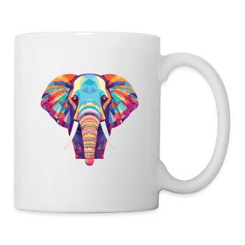 Elefant buntes Aquarell Tier Illustration - Tasse - Weiß - Rechts