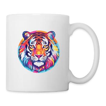 Tiger Colorful Watercolor Animal Pet Illustration - Mug - white - Right