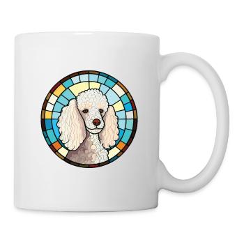 Pudelhund buntes Aquarell Tier Illustration - Tasse - Weiß - Rechts