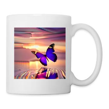 Ai Butterfly on fantasy background - Mug - white - Right