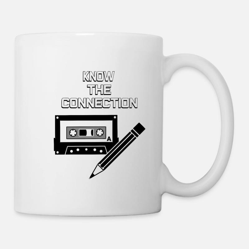 Kassette und Bleistift - Tasse - Weiß
