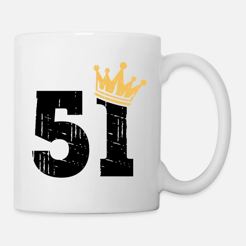 51 Krone 51. Geburtstag 51 Jahre - Tasse - Weiß