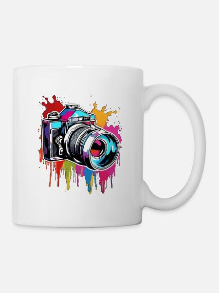 Appareil photo / Photo / Photo / Image / Enregistrement - Mug blanc - blanc