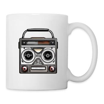 Radio / Analogique / Musique / Fréquence / Haut-parleurs - Mug blanc - blanc - Droite