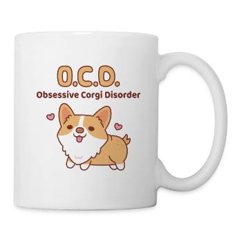 Cute Corgi Obsessive Corgi Disorder Funny - Mug - white - Right