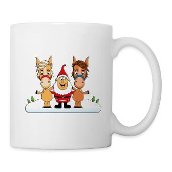 PFERDE - WEIHNACHTSMANN - PONYS - WEIHNACHTEN - Tasse - Weiß - Rechts