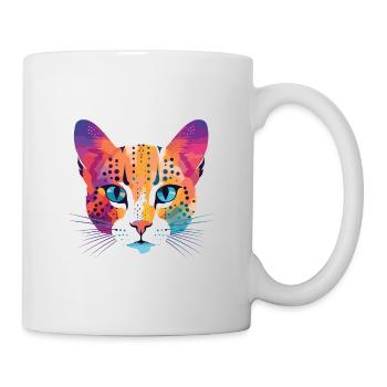 Australian Spotted Mist Cat Colorful Watercolor - Mug - white - Right