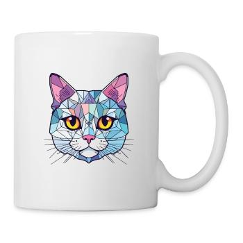 Chat d’argent britannique coloré aquarelle pour animaux de compagnie Cartoon - Mug blanc - blanc - Droite