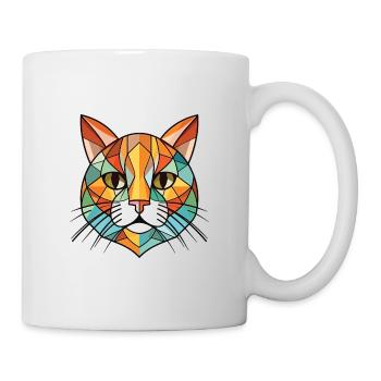 Schottische gerade Katze bunte Aquarell-Karikatur - Tasse - Weiß - Rechts