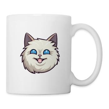 Birmakatze Karikatur Aquarell Illustration - Tasse - Weiß - Rechts