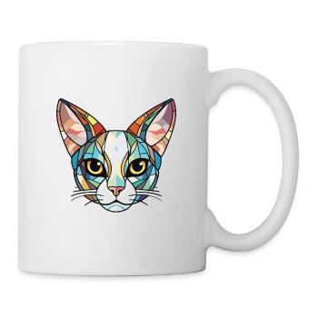 Javanesische Katze bunte Aquarell-Haustier-Illustration - Tasse - Weiß - Rechts