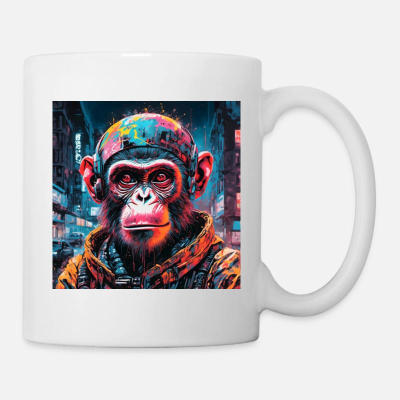 Cyberpunk Monkey - Mug - white
