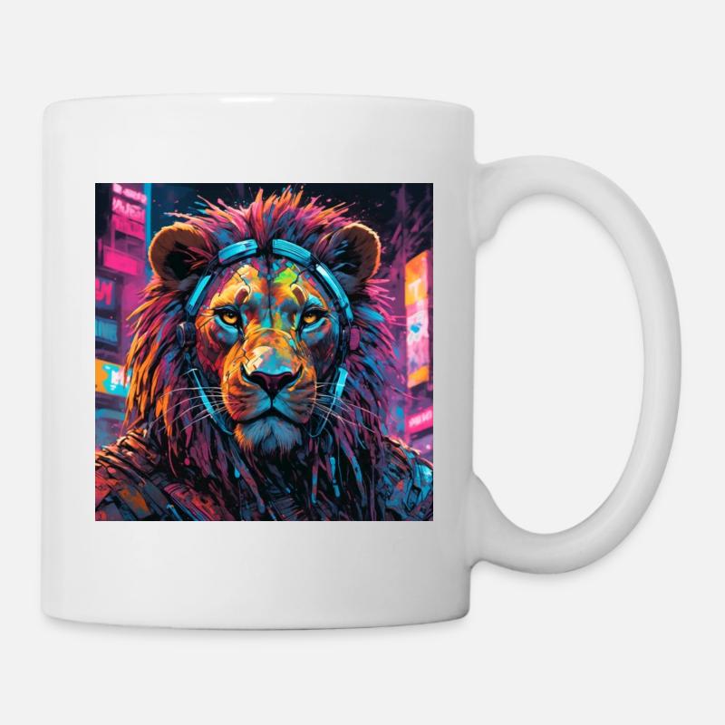 Lion Cyberpunk - Mug - white