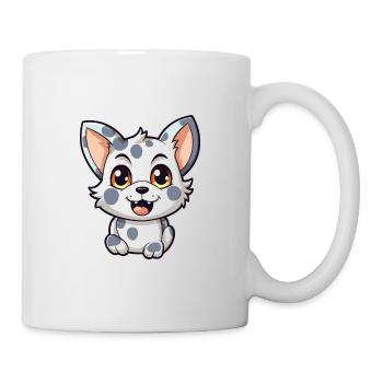 Australische gefleckte Nebelkatze Karikatur Aquarell Kunst - Tasse - Weiß - Rechts
