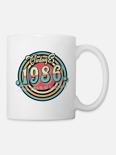 1986 Année de naissance Rétro - Mug blanc - blanc