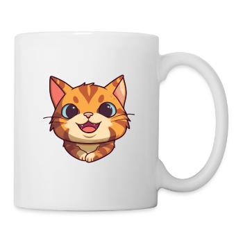 German Rex Cat Cartoon Watercolor Illustration - Mug - white - Right