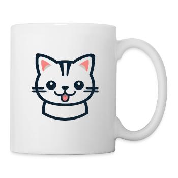 Scottish Straight Cat Cartoon Watercolor Clipart - Mug - white - Right