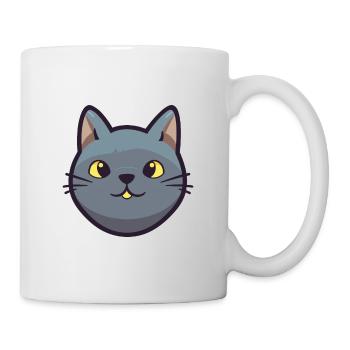 Chartreux Cat Cartoon Watercolor Illustration - Mug - white - Right
