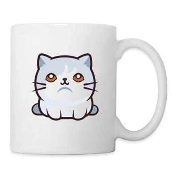 Schottische Falte Kurzhaar Katze Karikatur Aquarell Kunst - Tasse - Weiß - Rechts