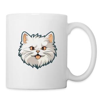 Sibirische Katze Karikatur Aquarell Illustration - Tasse - Weiß - Rechts