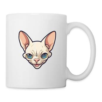 Sphynx Cat Cartoon Watercolor Illustration - Mug - white - Right