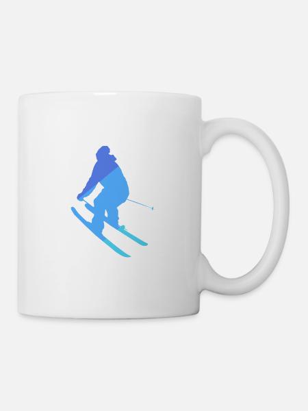 Ski Schnee Schi Skifahrer - Tasse - Weiß