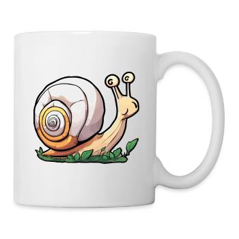 Schnecke / Tier / kriechen / Schleimig / langsam - Tasse - Weiß - Rechts