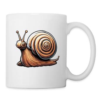 Schnecke / Tier / kriechen / Schleimig / langsam - Tasse - Weiß - Rechts