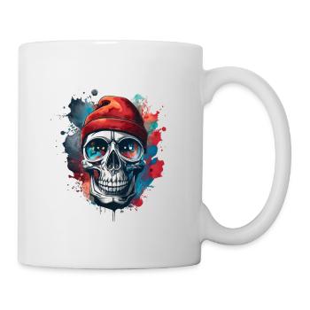 Vector T-Shirt Design Schädel Gothic - Tasse - Weiß - Rechts