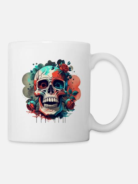 Skull in Gothic Design Vector Design HD - Mug - white