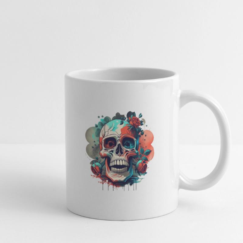 Crâne dans la conception gothique conception vectorielle HD Mug blanc