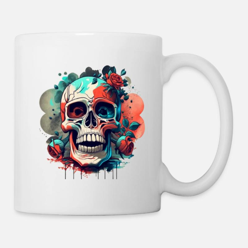 Schädel im Gothik Design Vector-Design HD - Tasse - Weiß