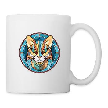 Aegean Cat Breed Colorful Watercolor Illustration - Mug - white - Right