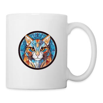 Aegean Cat Breed Colorful Watercolor Illustration - Mug - white - Right