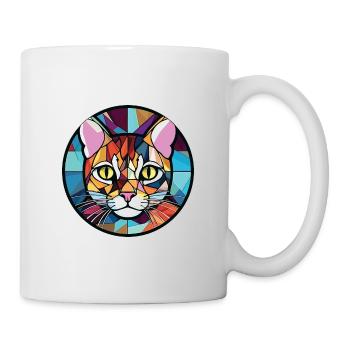 American Wirehair Cat Colorful Watercolor Cartoon - Mug - white - Right