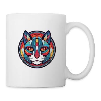 Asiatische Katzenrasse bunte Aquarellillustration - Tasse - Weiß - Rechts