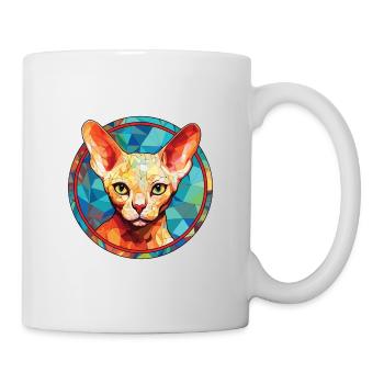 Devon Rex chat aquarelle colorée pour animaux de compagnie Illustration - Mug blanc - blanc - Droite