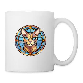 Arabian Mau Cat Colorful Watercolor Illustration - Mug - white - Right