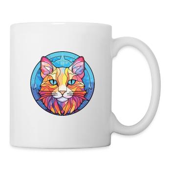 Australische Nebelkatze Bunte Aquarell-Karikatur - Tasse - Weiß - Rechts