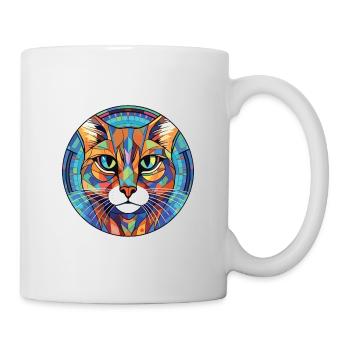 Californie Spangled Cat coloré aquarelle animal de compagnie - Mug blanc - blanc - Droite