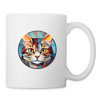American Wirehair Cat Colorful Watercolor Cartoon - Mug - white - Right