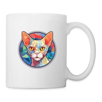 Devon Rex chat aquarelle colorée pour animaux de compagnie Illustration - Mug blanc - blanc - Droite