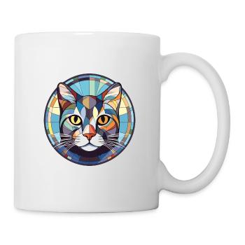 European Shorthair Cat Colorful Watercolor Cartoon - Mug - white - Right