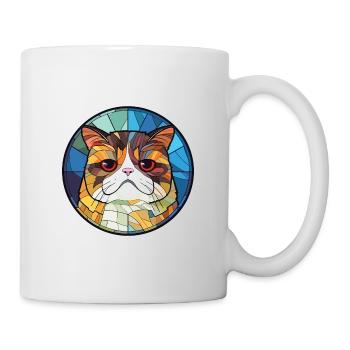 Exotic Shorthair Cat Colorful Watercolor Cartoon - Mug - white - Right